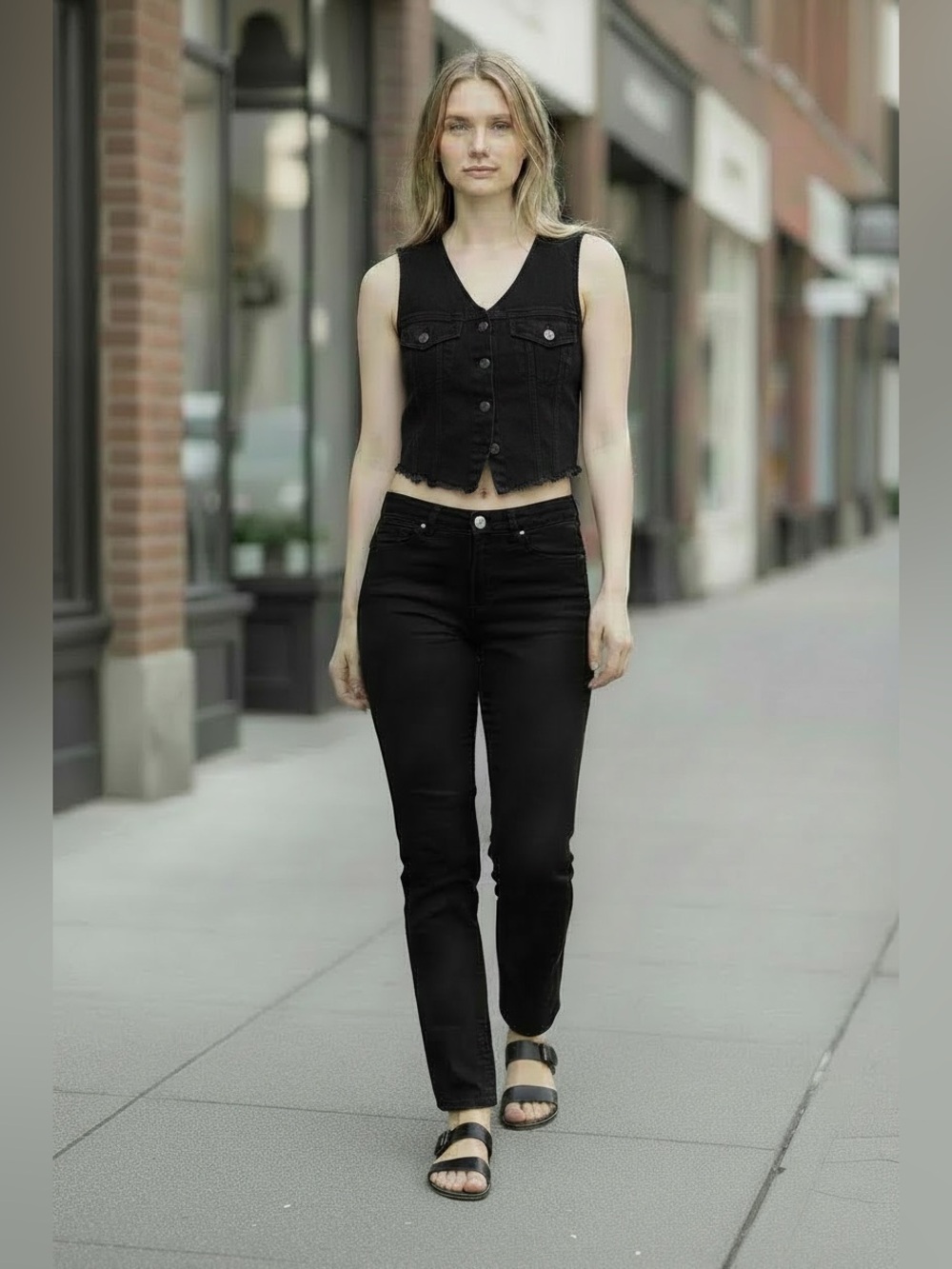 Madewell Womens Black Rail Straight Jeans